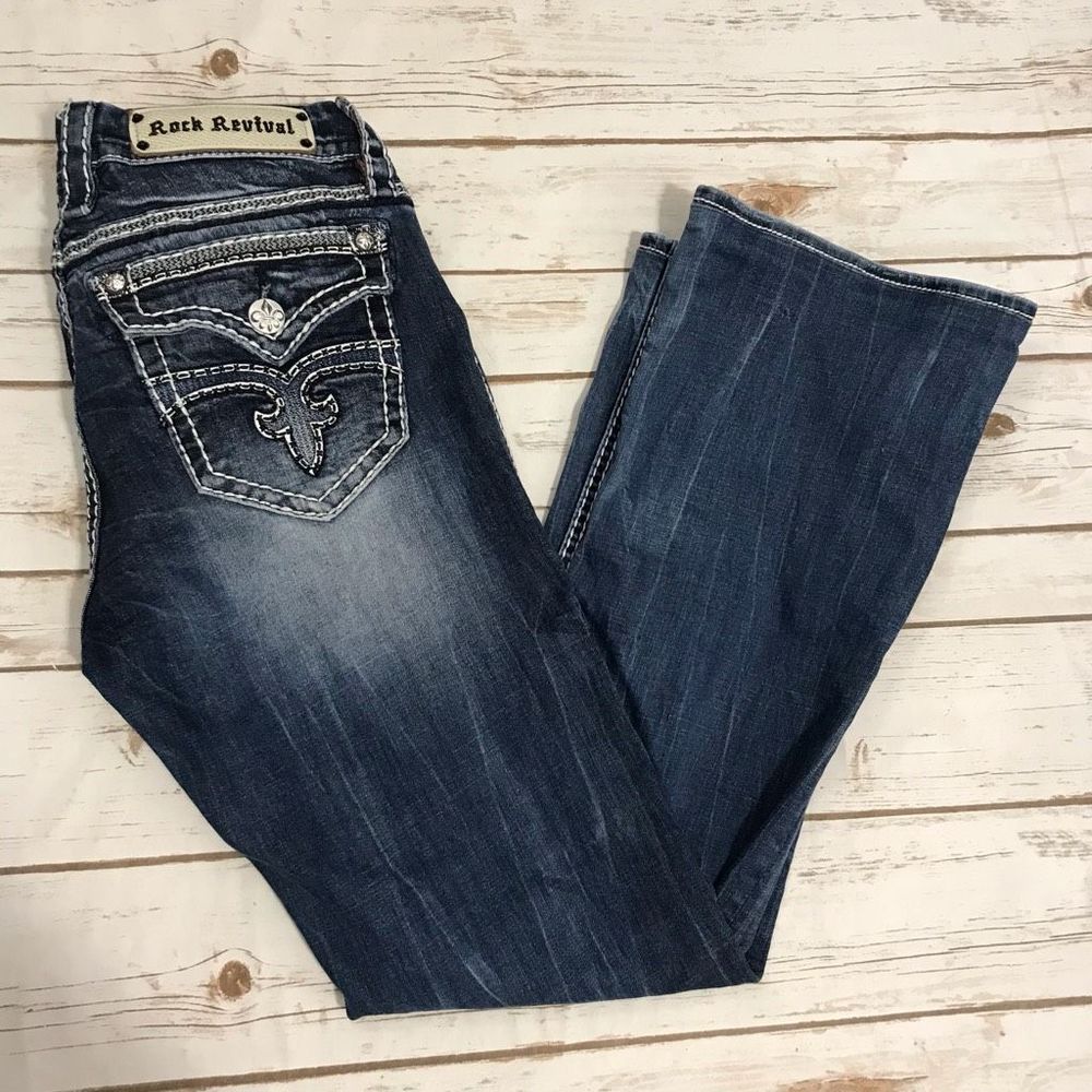 Rock Revival Maggie Boot Easy Jeans Size 30 bootcut